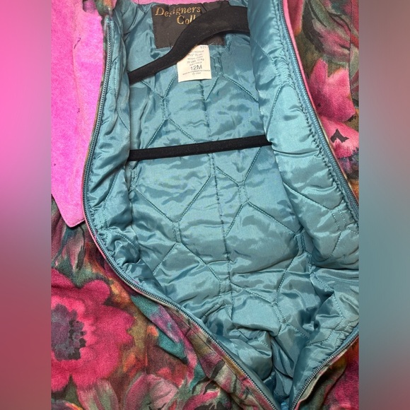 80s Floral Hooded Warm Kids Winter Vintage OnePiece Snowsuit with Hat&Gloves - Picture 3 of 11